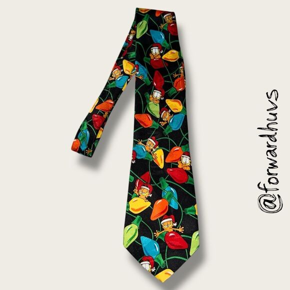 Vintage Garfield Christmas Lights Necktie – Paws Addiction - Picture 1 of 7